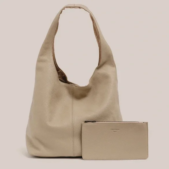 Vestersi Scarlett Beige Leather Hobo Tote - Picture 1 of 4